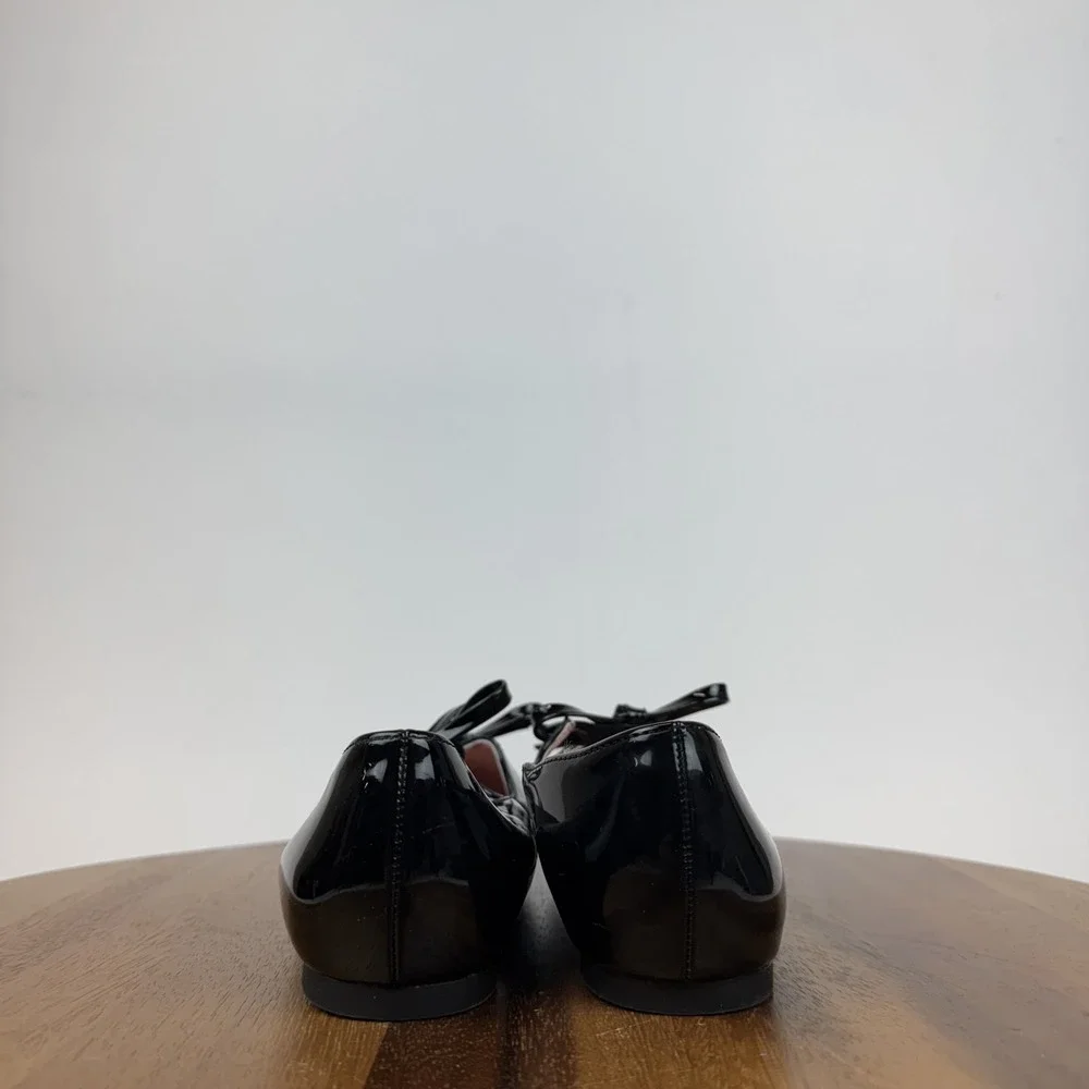 New Big Kids Girls Nordstrom Elodie Black Bow‎ Mary Jane Ballet Flats Size 4 Y